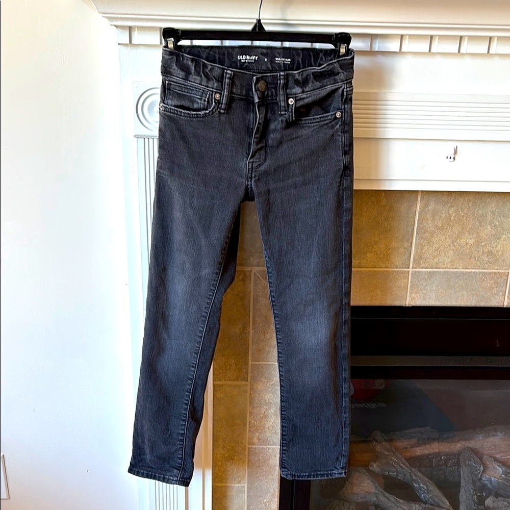 Old Navy 360 Stretch Black Jean Boy size 8 karate Slim